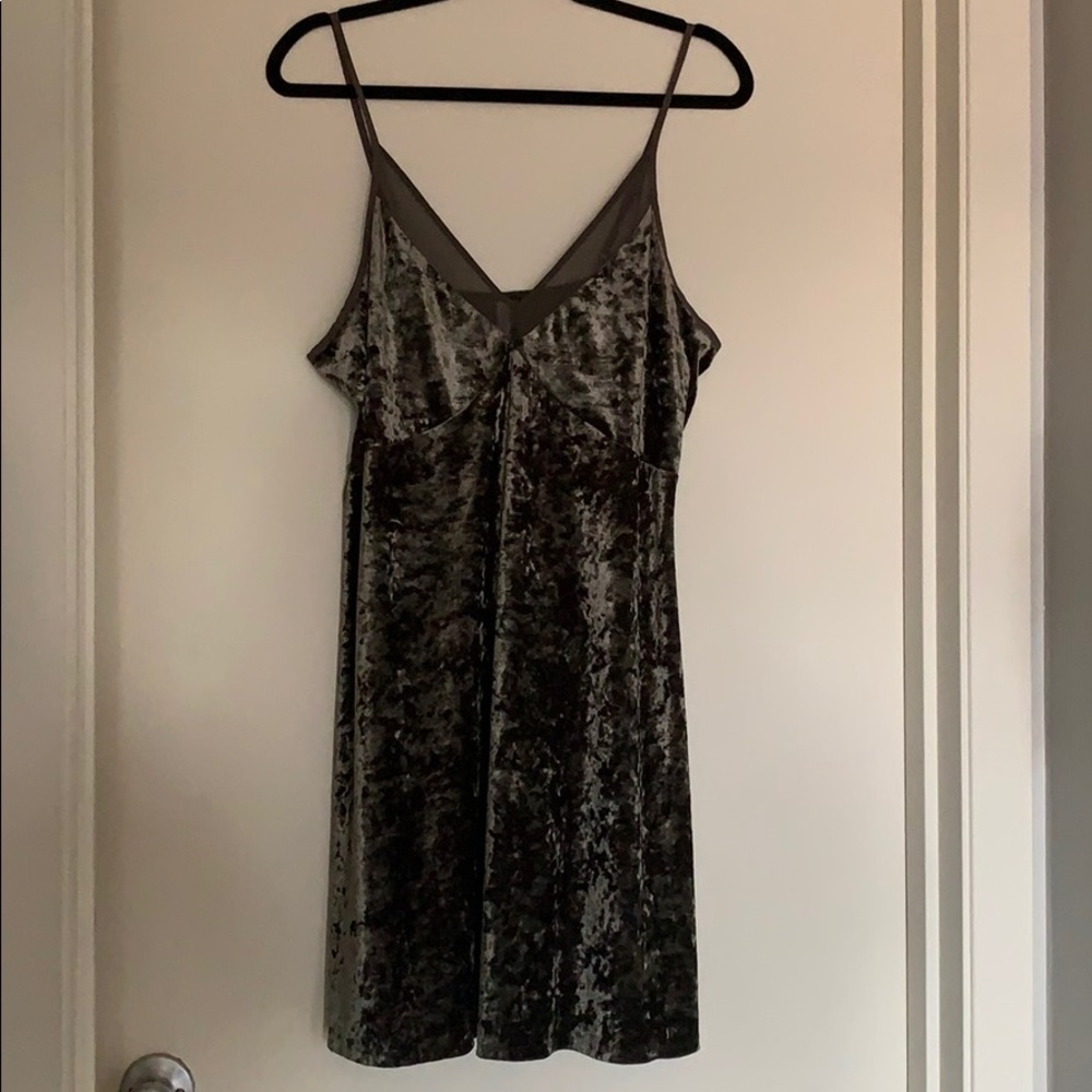 Green velvet tank dress